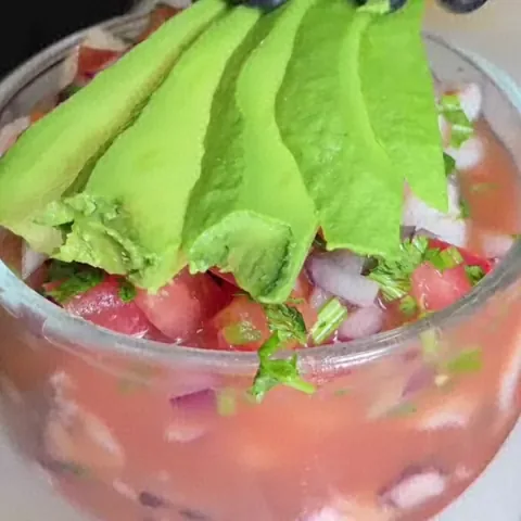 Coctel de mariscos with avocado at Camacho's Restaurant