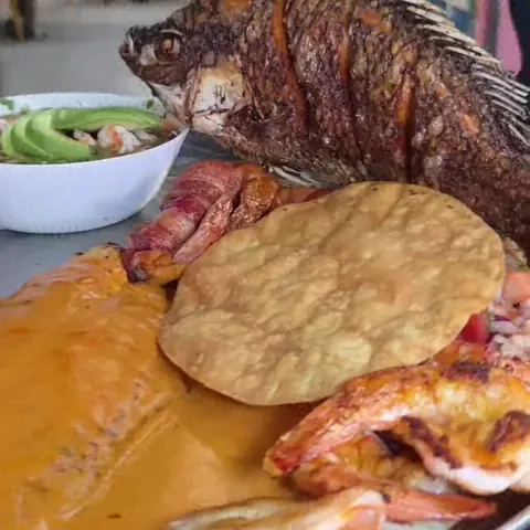 Mojarra frita with shrimp at Camacho's Restaurant