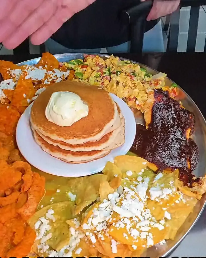 Charola Mexicana and Charola Gabacha breakfast trays at Camacho's Restaurant in Las Vegas